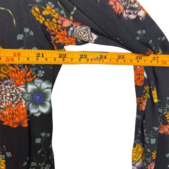 rag & bone Farren Floral Long Sleeve Button-Up Top in Black Floral Size XL - Picture 11 of 13